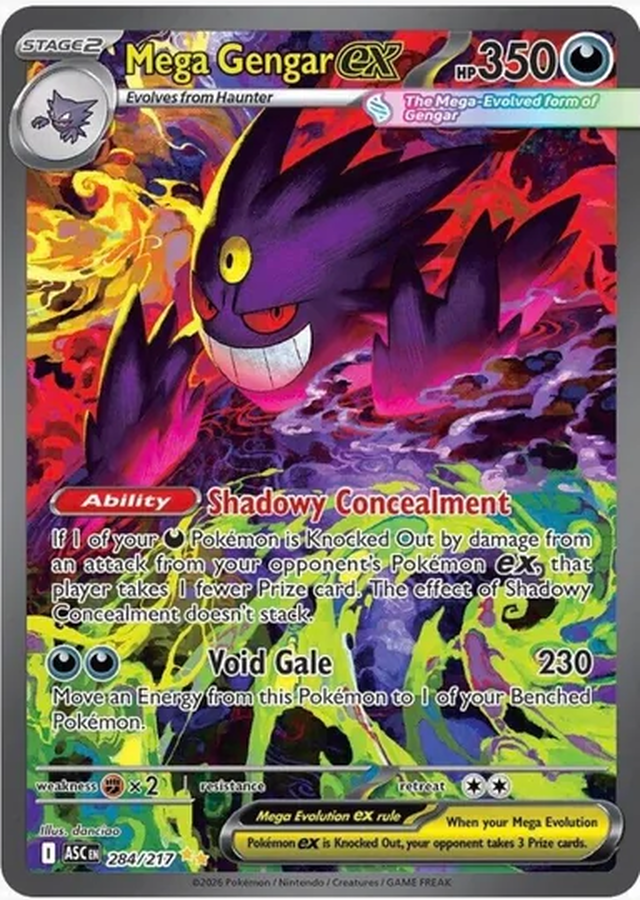Mega Gengar ex 284/217 Ascended Heroes chase card